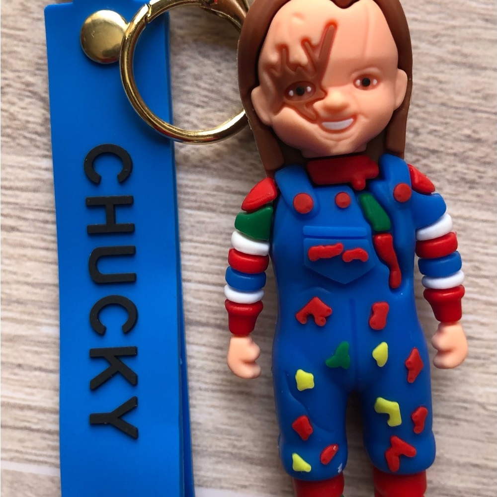 Chucky Blue and Red Keychain